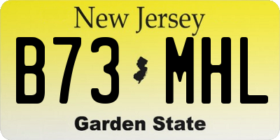 NJ license plate B73MHL