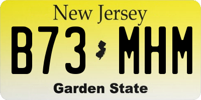 NJ license plate B73MHM