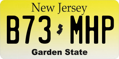 NJ license plate B73MHP