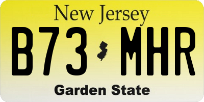 NJ license plate B73MHR