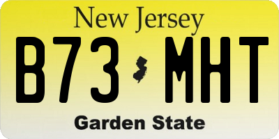 NJ license plate B73MHT