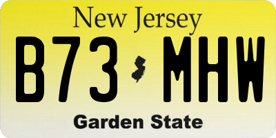 NJ license plate B73MHW