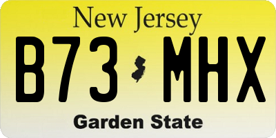 NJ license plate B73MHX