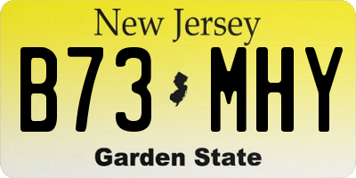 NJ license plate B73MHY