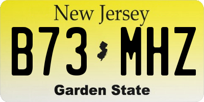 NJ license plate B73MHZ
