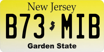 NJ license plate B73MIB