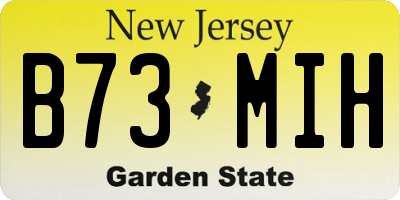 NJ license plate B73MIH