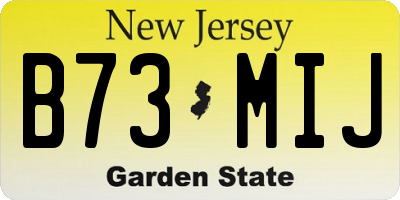 NJ license plate B73MIJ
