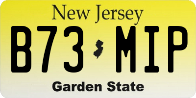 NJ license plate B73MIP