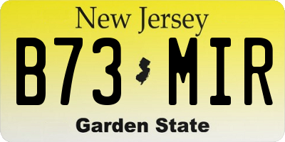NJ license plate B73MIR