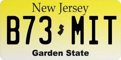 NJ license plate B73MIT