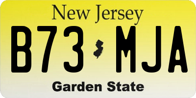 NJ license plate B73MJA