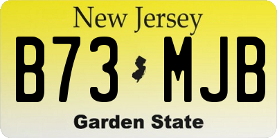 NJ license plate B73MJB