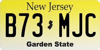 NJ license plate B73MJC
