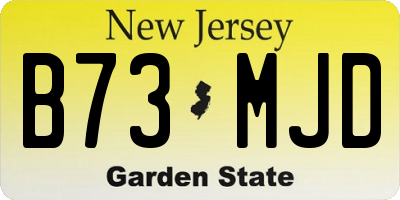 NJ license plate B73MJD
