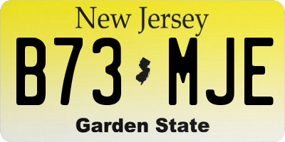 NJ license plate B73MJE