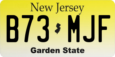 NJ license plate B73MJF