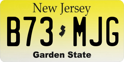 NJ license plate B73MJG