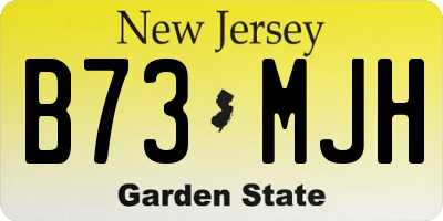 NJ license plate B73MJH