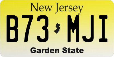 NJ license plate B73MJI