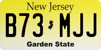 NJ license plate B73MJJ