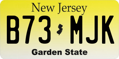 NJ license plate B73MJK