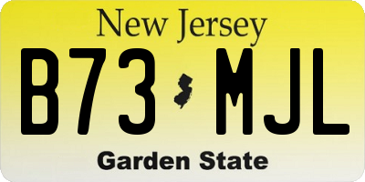 NJ license plate B73MJL