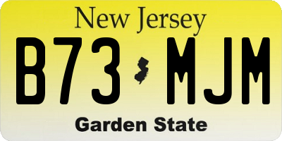 NJ license plate B73MJM