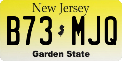 NJ license plate B73MJQ