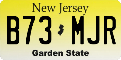 NJ license plate B73MJR