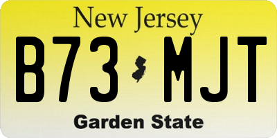 NJ license plate B73MJT