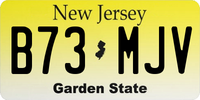 NJ license plate B73MJV