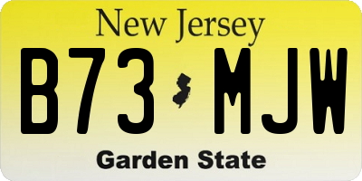 NJ license plate B73MJW