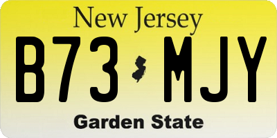 NJ license plate B73MJY