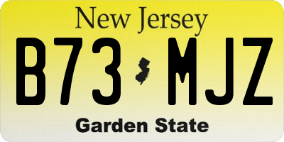 NJ license plate B73MJZ