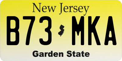 NJ license plate B73MKA