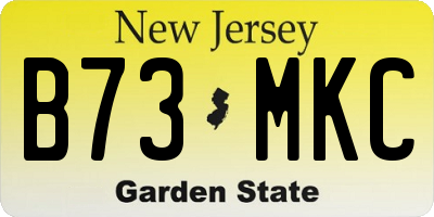 NJ license plate B73MKC