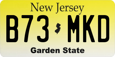 NJ license plate B73MKD