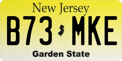 NJ license plate B73MKE