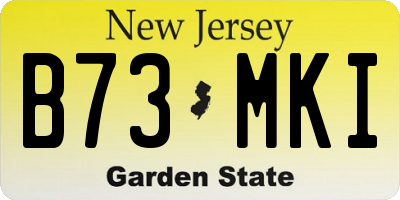 NJ license plate B73MKI