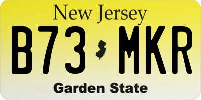 NJ license plate B73MKR