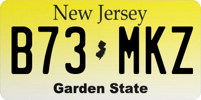 NJ license plate B73MKZ