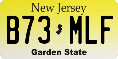 NJ license plate B73MLF