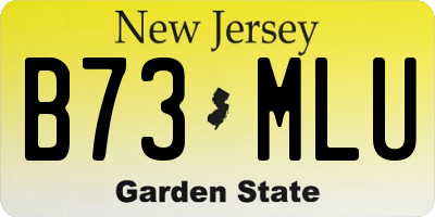 NJ license plate B73MLU