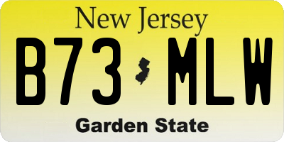 NJ license plate B73MLW