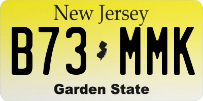 NJ license plate B73MMK