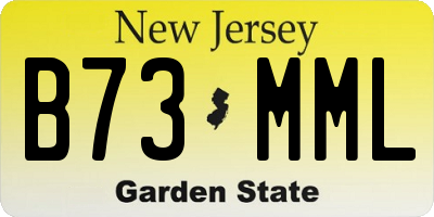 NJ license plate B73MML