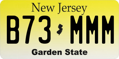 NJ license plate B73MMM