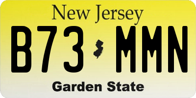 NJ license plate B73MMN