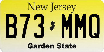 NJ license plate B73MMQ